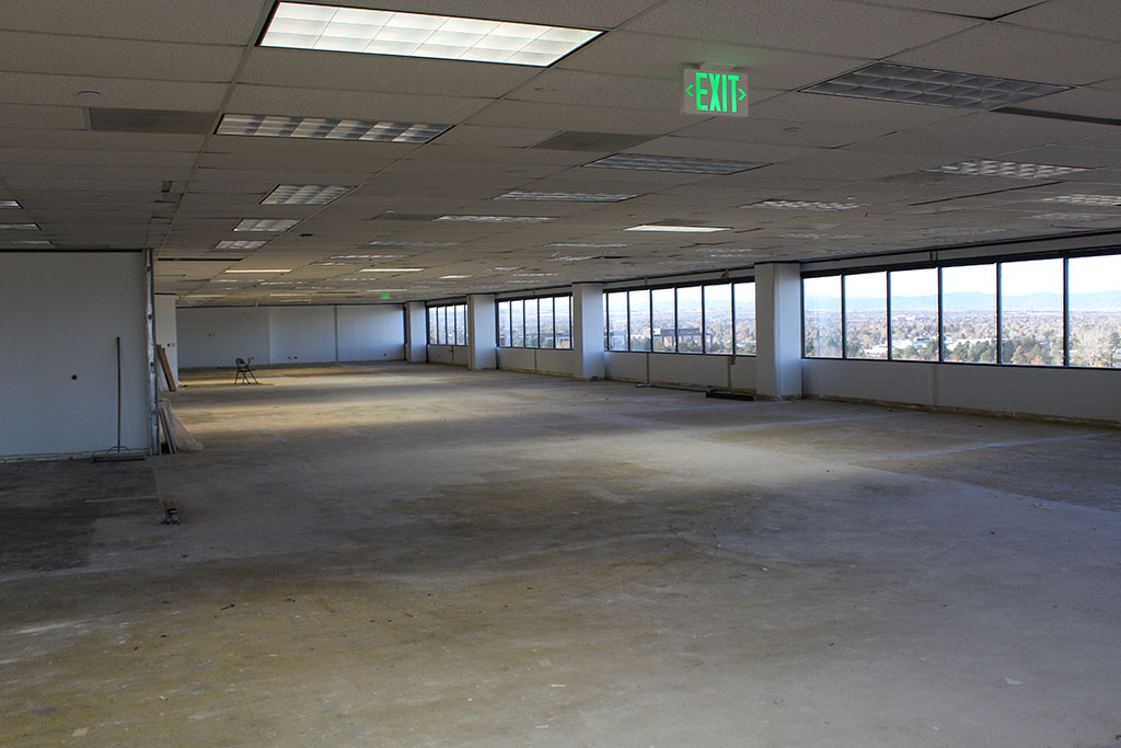 large office building floor under construction