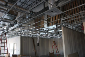 interior construction with steel studs