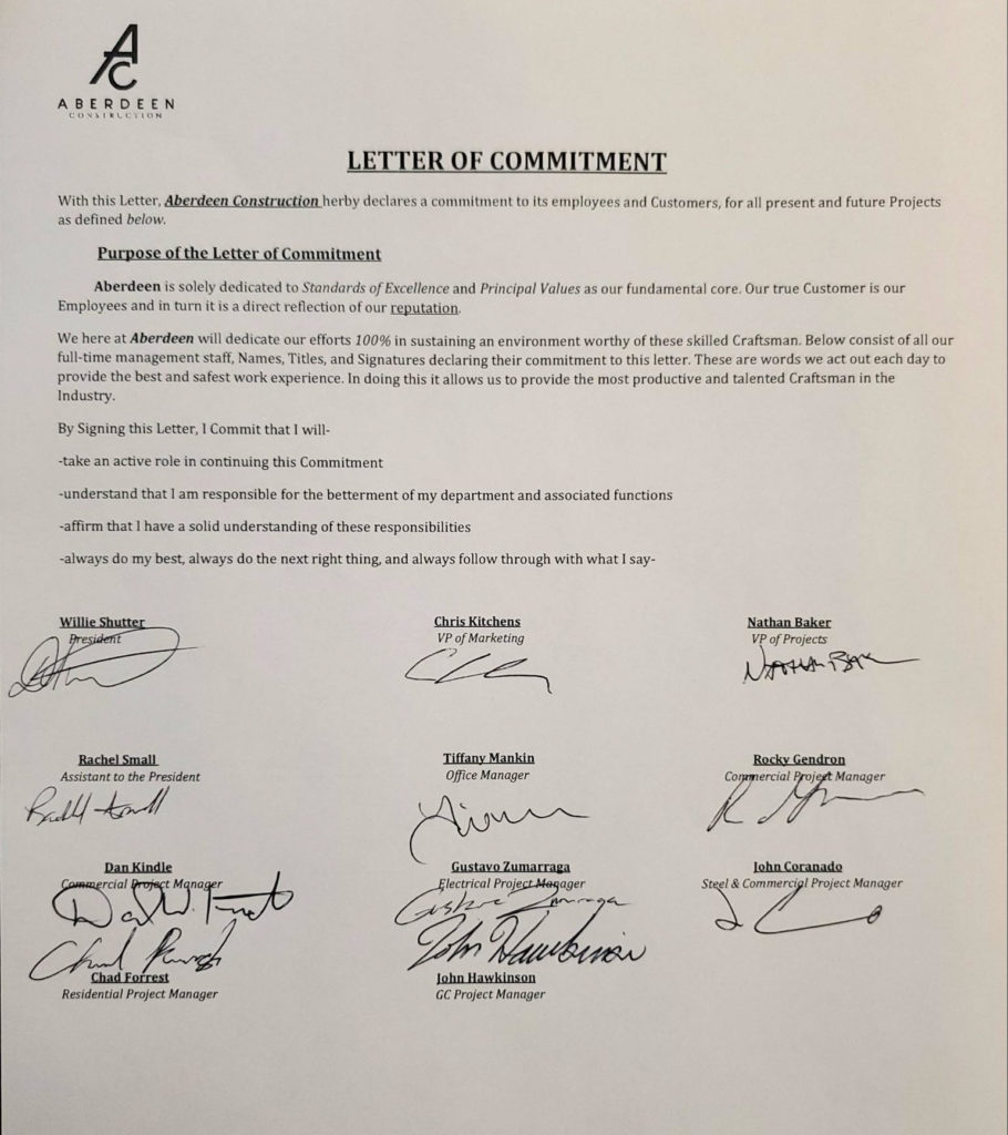our commitment letter